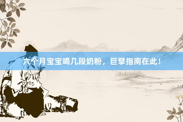 六个月宝宝喝几段奶粉，巨擘指南在此！