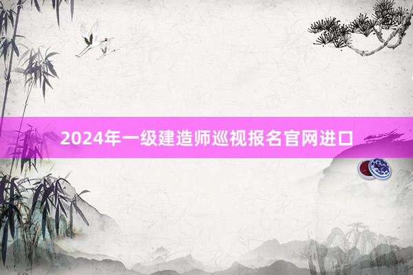 2024年一级建造师巡视报名官网进口
